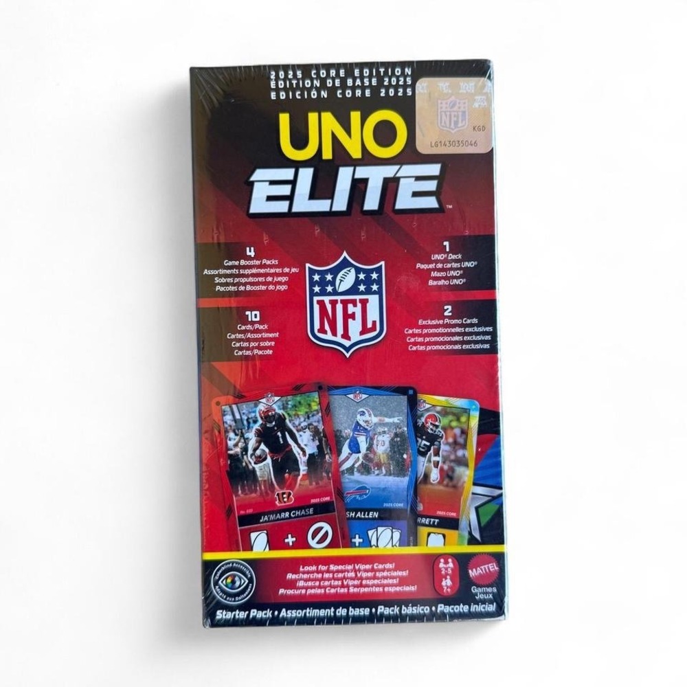 Mattel UNO Elite NFL 2025 Core Edition Starter Pack Unisex OS Red Sealed Box - Picture 2 of 7